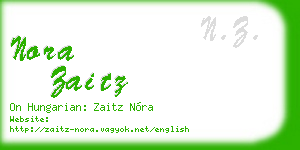 nora zaitz business card